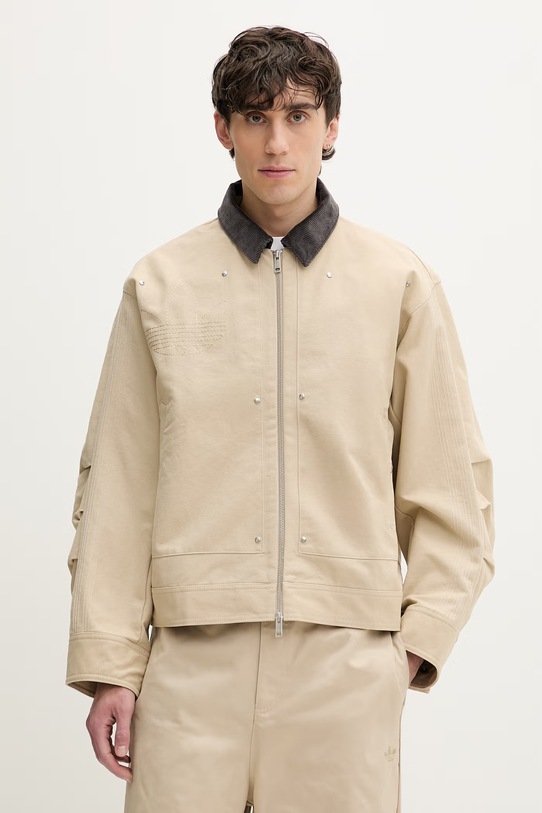 adidas Originals kurtka męska bawełniana beżowy KD0584