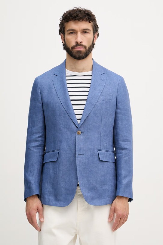 Hackett London męskie lniane niebieski HM4400143R