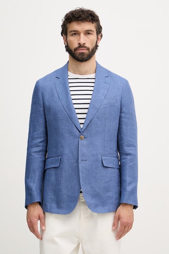 Hackett London męskie lniane niebieski HM4400143R