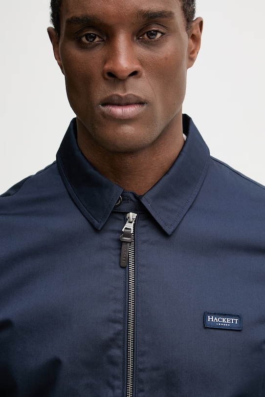 Bavlnená bunda Hackett London tmavomodrá HM4000153