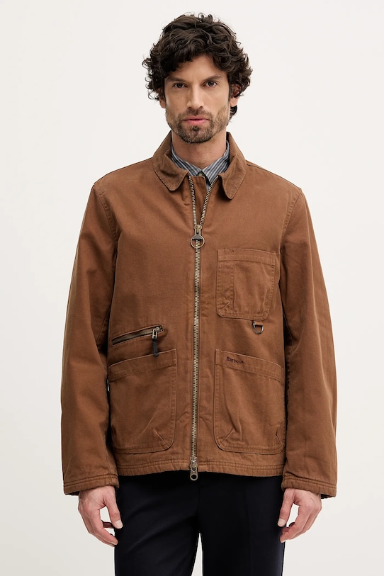 Barbour kurtka bawełniana bez kaptura brązowy MCA1083
