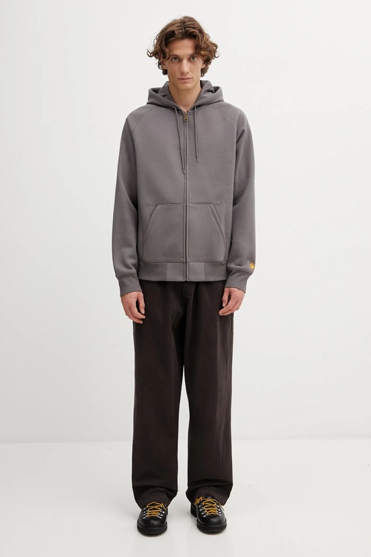 Μπλούζα Carhartt WIP Hooded Chase Jacket I033664.3H5XX γκρί