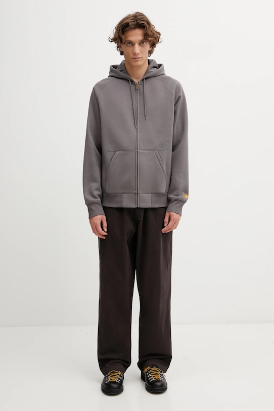 Μπλούζα Carhartt WIP Hooded Chase Jacket I033664.3H5XX γκρί