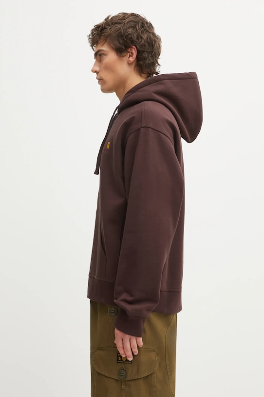 Carhartt WIP bluza Hooded American Script Jacket I033063.33HXX brązowy SS26