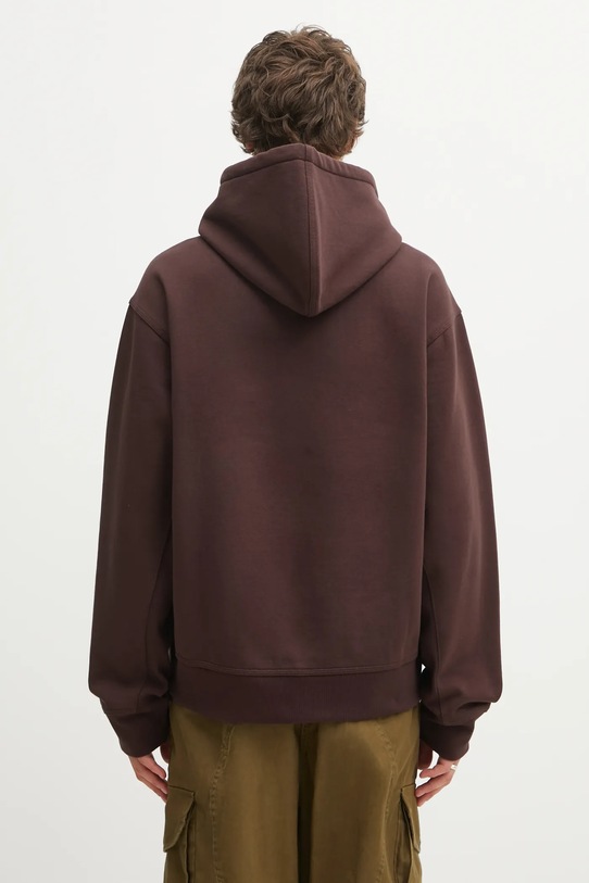 Odzież Carhartt WIP bluza Hooded American Script Jacket I033063.33HXX brązowy