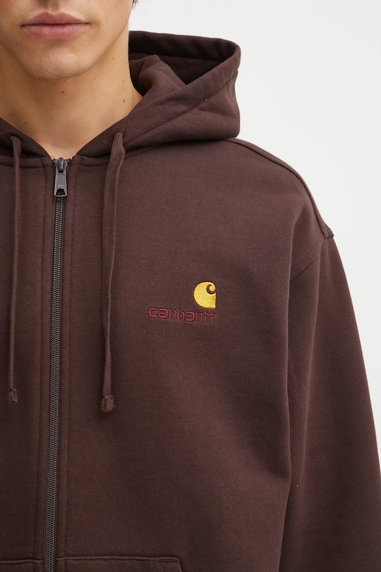 Carhartt WIP bluza Hooded American Script Jacket brązowy I033063.33HXX