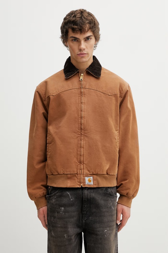 Carhartt WIP OG Santa Fe Jacket krótka kurtka bawełniana męska brązowy I036240.00SB7