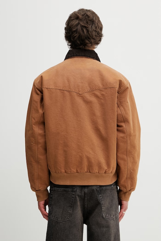 Odzież Carhartt WIP OG Santa Fe Jacket krótka kurtka bawełniana męska I036240.00SB7 brązowy