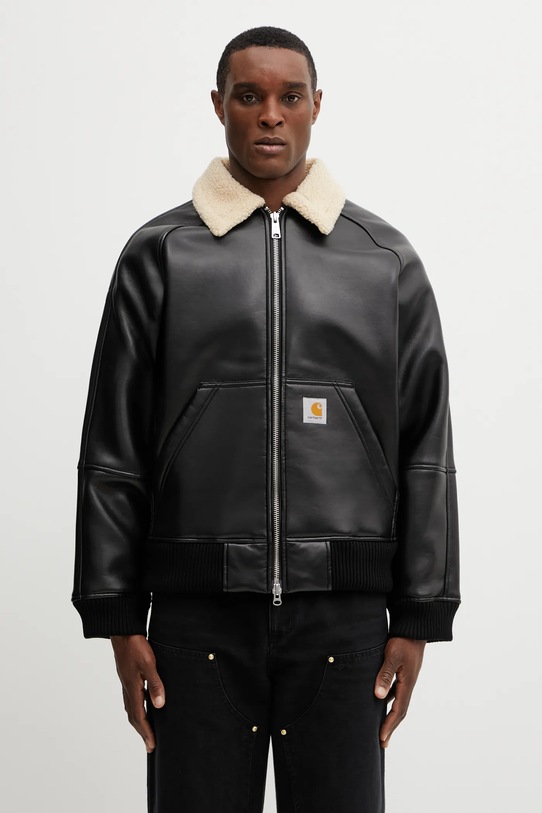 Carhartt WIP kurtka Shepton Jacket imitacja skóry licowej czarny I035974.1LMXX