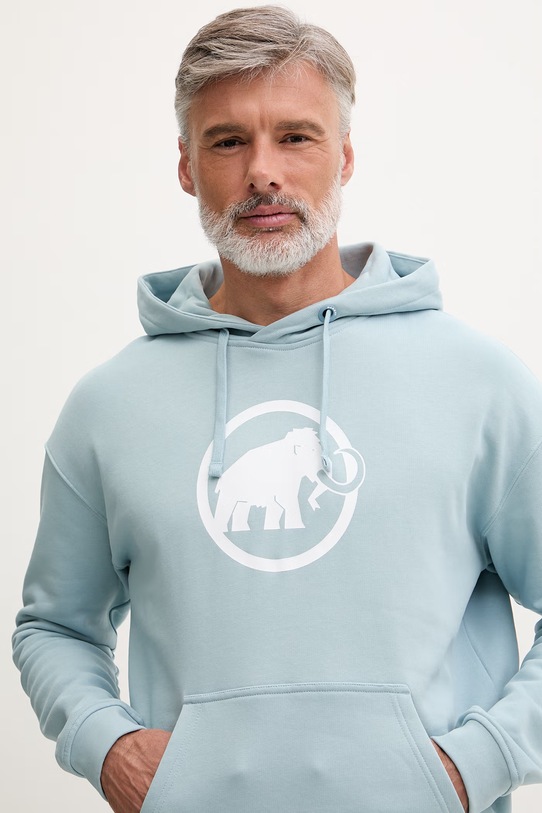 Mammut bluza z kapturem męska bawełniana turkusowy 1014.07410