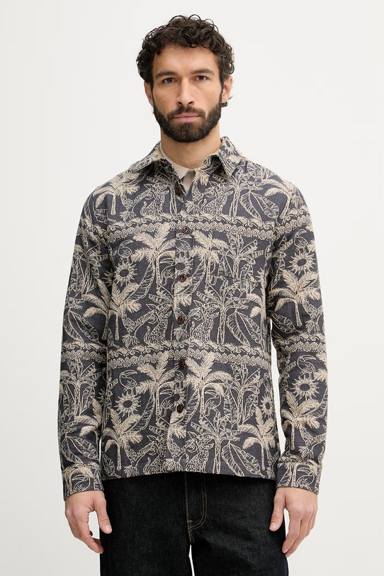 Mos Mosh kurtka koszulowa męska bawełniana David granatowy 509480