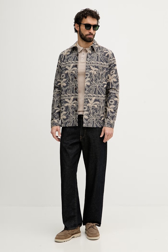 Mos Mosh kurtka koszulowa męska bawełniana David 509480 granatowy SS26