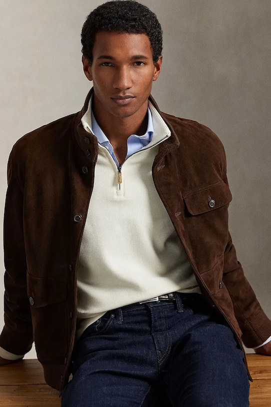 Polo Ralph Lauren sweter bawełniany 40/1 DBL KNIT JACQ 710P07411004 beżowy