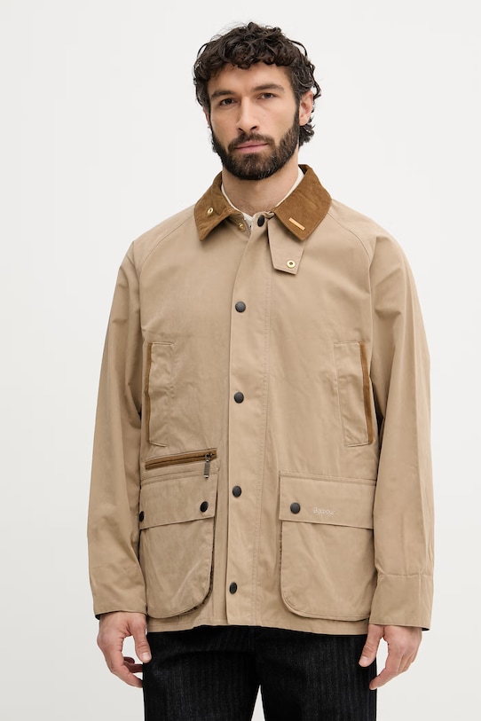 Barbour giacca di mezza stagione da uomo con cotone Bedale beige MCA1091