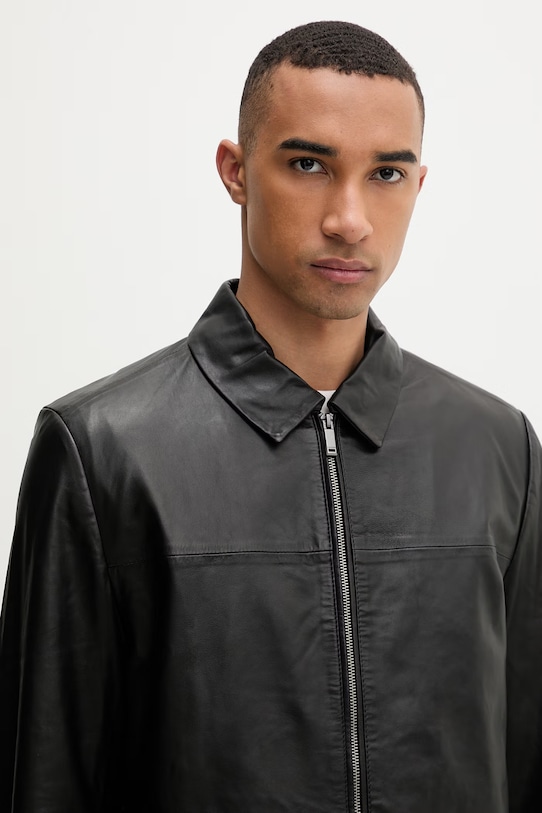 Calvin Klein jakna za muškarce od kože crna LV04LF423G