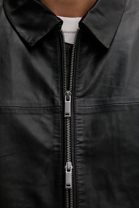 Calvin Klein jakna za muškarce od kože LV04LF423G crna