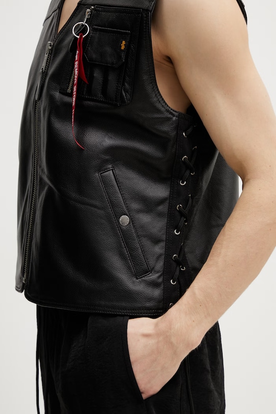 Alpha Industries leather vest X-Force black 266108