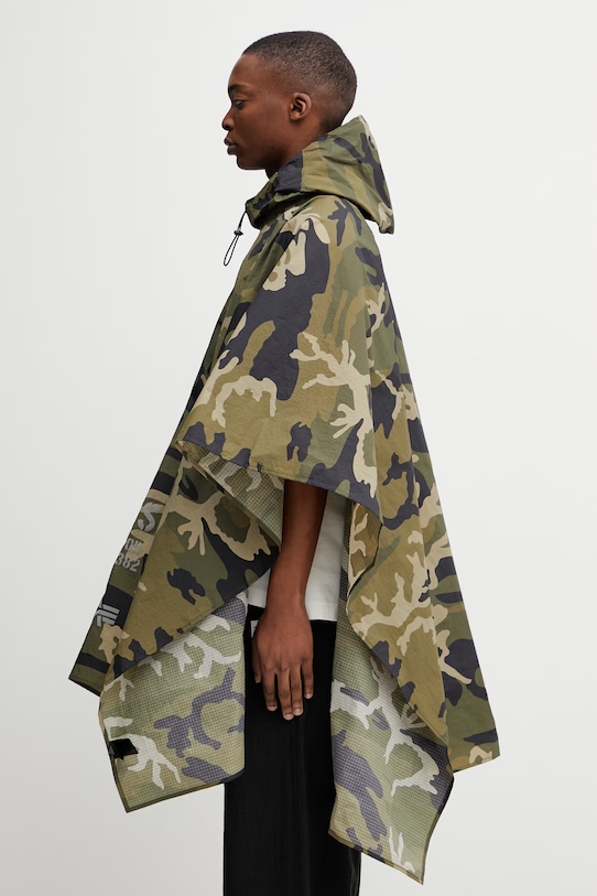 Alpha Industries Packable Rain Cape kurtka przeciwdeszczowa męska 266117 zielony SS26