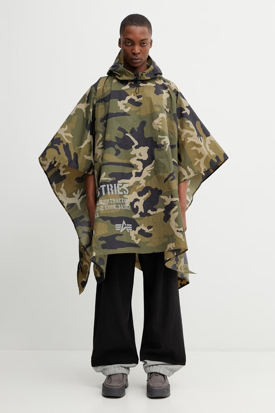 Alpha Industries Packable Rain Cape kurtka przeciwdeszczowa męska 266117 zielony