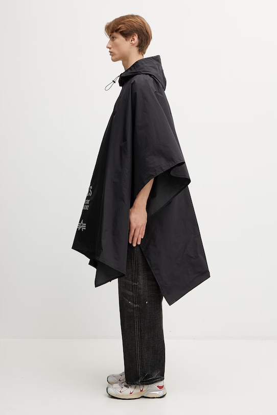 Alpha Industries Packable Rain Cape kurtka przeciwdeszczowa męska 266117 czarny SS26