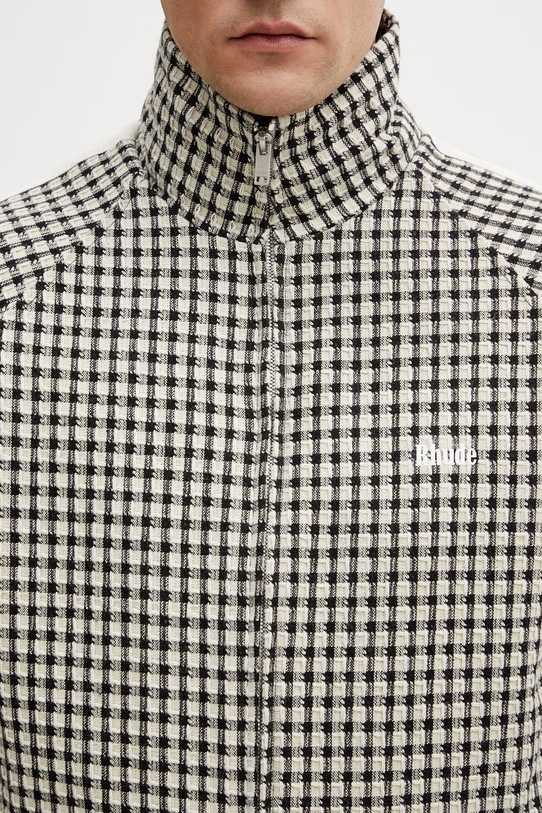 RHUDE Gingham Hamptons kurtka przejściowa męska z wełną beżowy RHSS26JA01195
