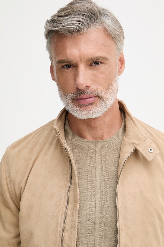 Trussardi демисезонная куртка мужская замшевая бежевый R312M000046N