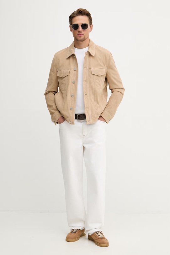 Trussardi kurtka męska zamszowa R315M000052N beżowy SS26