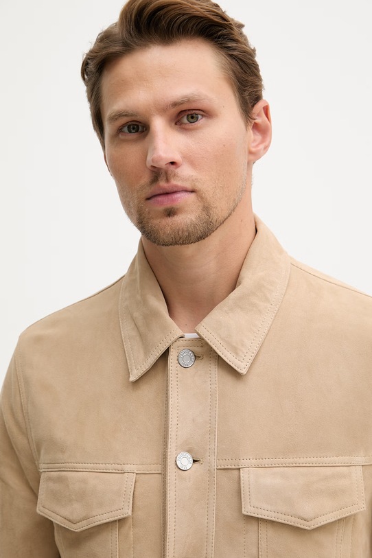 Trussardi kurtka męska zamszowa beżowy R315M000052N