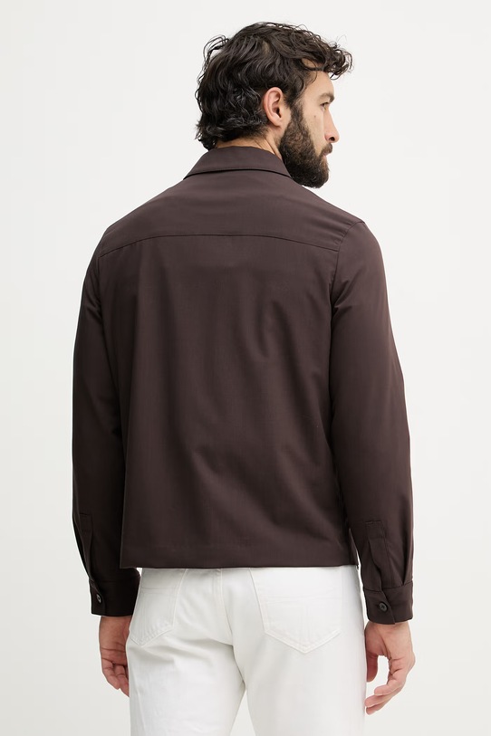 Odjeća Sisley jakna za muškarce s dodatkom vune 29B3SN04P smeđa