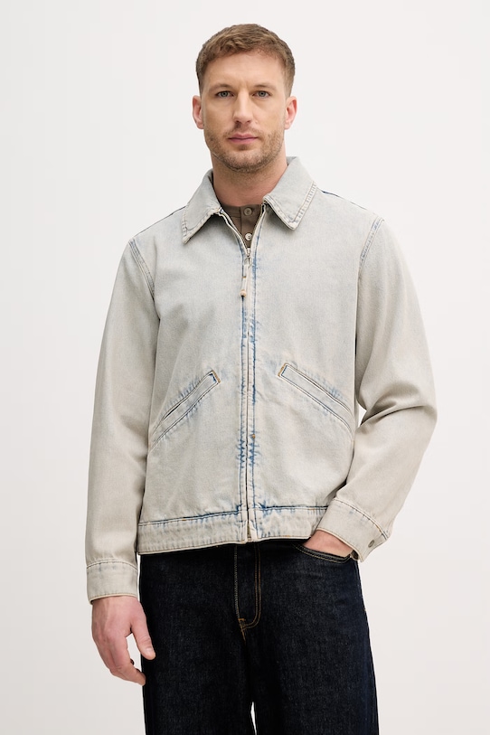 Sisley kurtka przejściowa męska bawełniana niebieski 2YDCSN04R