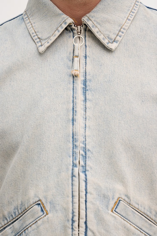 Sisley kurtka przejściowa męska bawełniana 2YDCSN04R niebieski