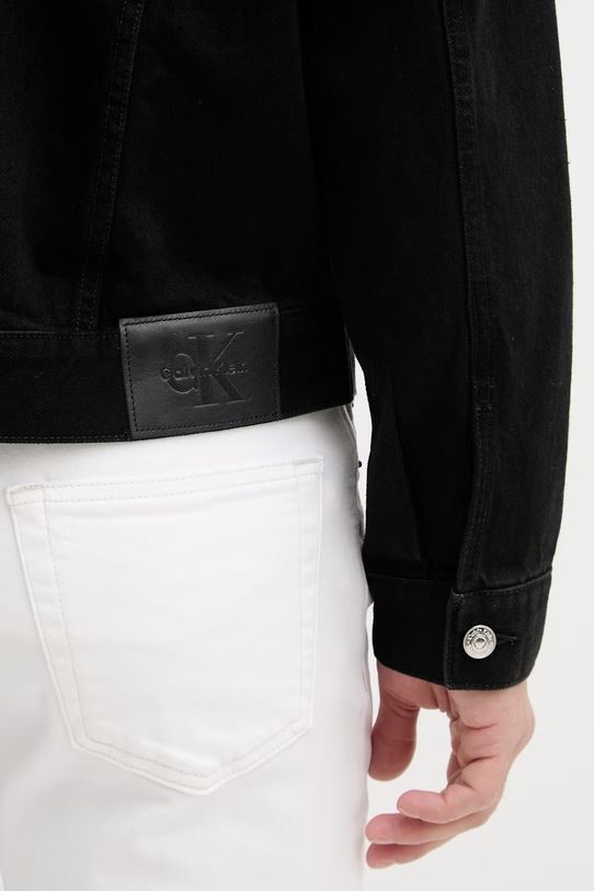 Calvin Klein Jeans prechodná bunda pánska rifľová LV04RF706G čierna