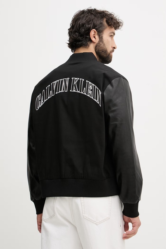 Oblečenie Calvin Klein Jeans bejzbalová bunda pánska LV04RF407G čierna