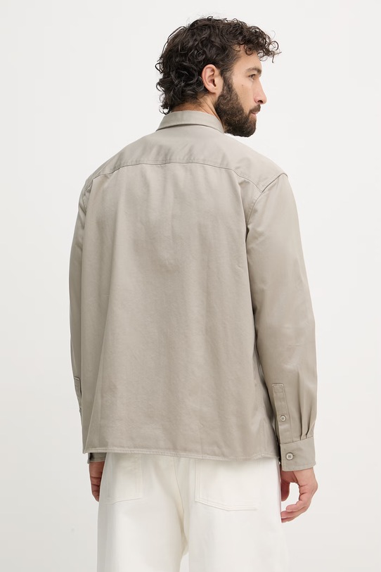 Oblačila Calvin Klein Jeans srajčna jakna moška bombažna LV04RF408G bež