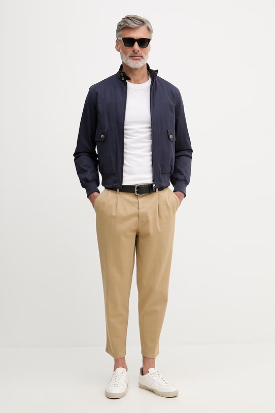 United Colors of Benetton krótka kurtka męska z bawełną 28AUUN075 granatowy SS26