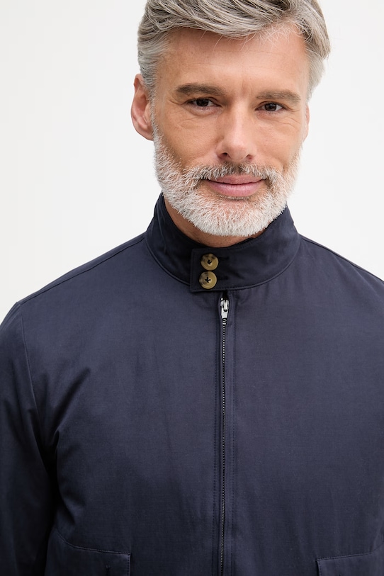 United Colors of Benetton pánska krátka bunda s bavlnou tmavomodrá 28AUUN075