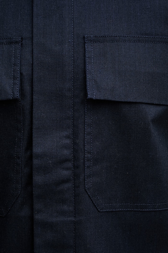 United Colors of Benetton prechodná bunda pánska s prímesou ľanu 2ITGUN074 tmavomodrá