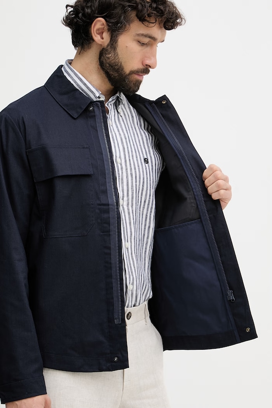 United Colors of Benetton prechodná bunda pánska s prímesou ľanu 2ITGUN074
