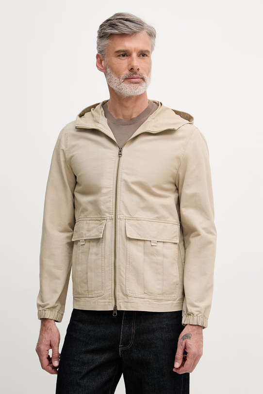 United Colors of Benetton късо яке мъжко памучно бежов 2OAEUN076