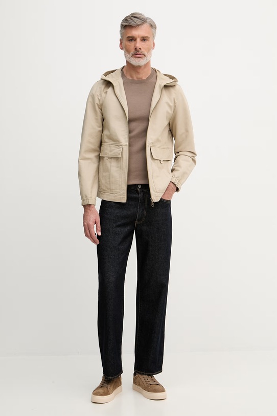 United Colors of Benetton коротка куртка чоловіча бавовняна 2OAEUN076 бежевий SS26