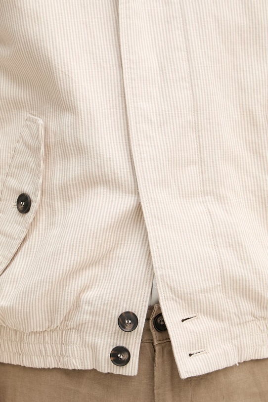 United Colors of Benetton přechodová bunda pánská se lnem 2YQSUN073 béžová