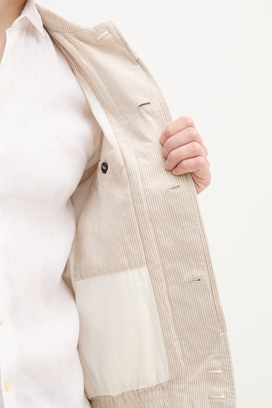 United Colors of Benetton přechodová bunda pánská se lnem 2YQSUN073