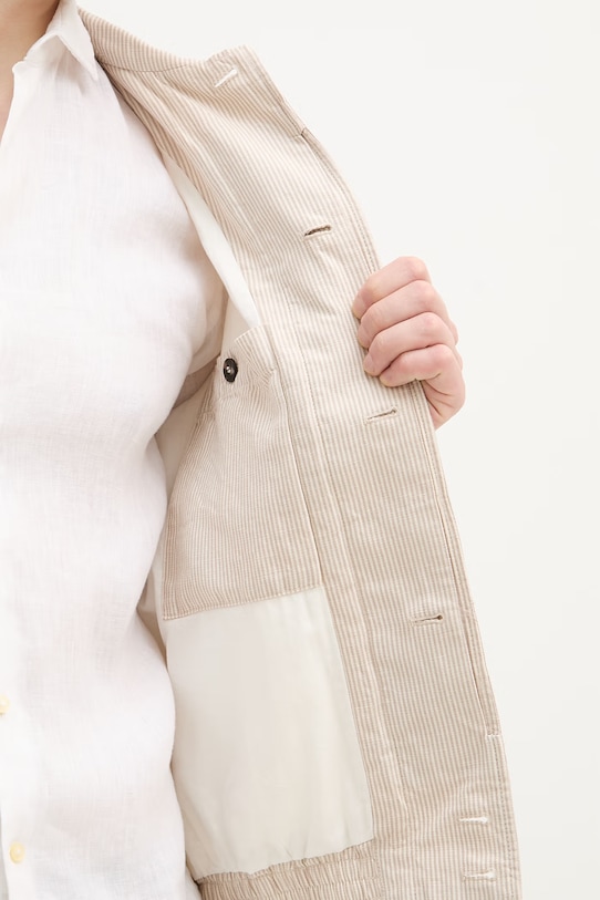 United Colors of Benetton přechodová bunda pánská se lnem 2YQSUN073