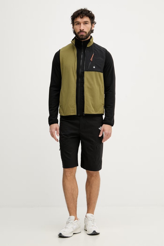 United Colors of Benetton prsluk za muškarce s flisom 3I4AU500Y zelena SS26