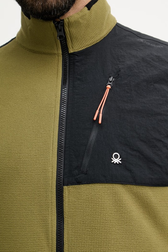 United Colors of Benetton prsluk za muškarce s flisom 3I4AU500Y zelena