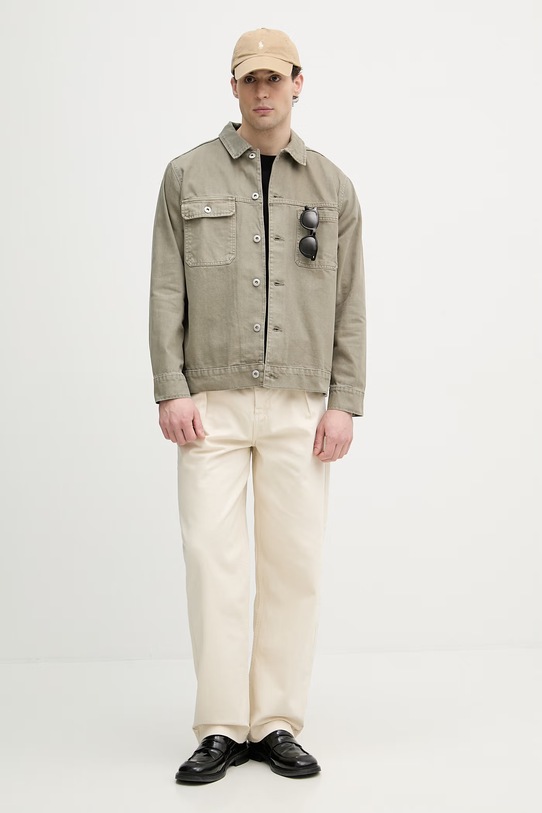 Lindbergh kurtka męska jeansowa 30.304030CD zielony SS26