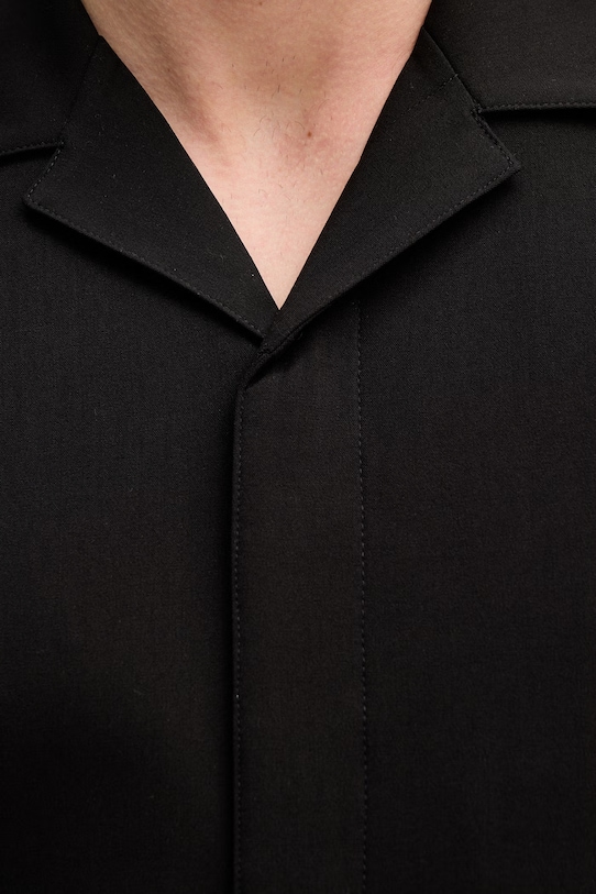 Lindbergh bluzka koszulowa męska z wiskozy 30.351111 czarny