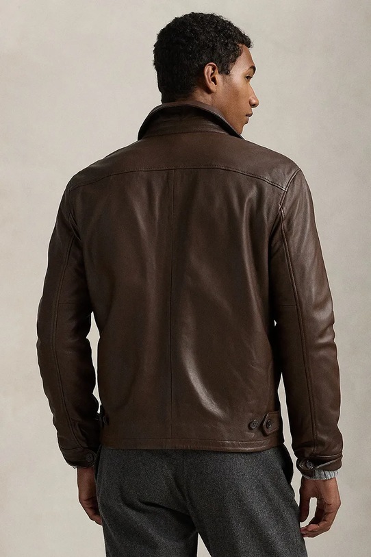 Polo Ralph Lauren kurtka skórzana 710671431 brązowy SS26