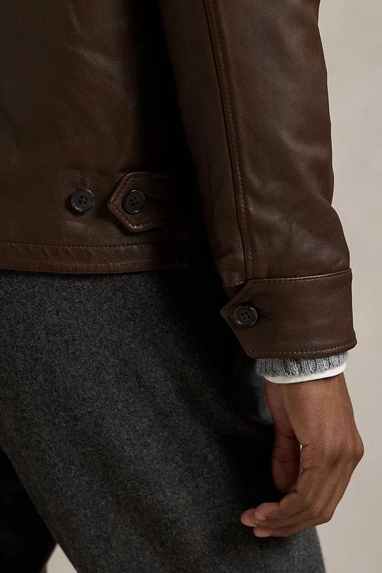 Polo Ralph Lauren kurtka skórzana 710671431 brązowy