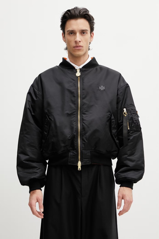 Vetements Leather Crosses куртка-бомбер для мужчин чёрный ME76BJ004B